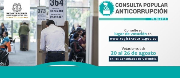 Consulado de Colombia en Bakú publica los puestos votación para la Consulta Popular Anticorrupción que se realizará del 20 al 26 