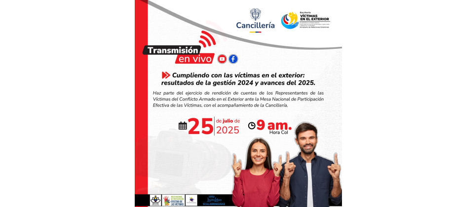 Rendición de cuentas de los Representantes de las Víctimas del Conflicto Armado en el Exterior ante la Mesa Nacional de Participación Efectiva de las Víctimas
